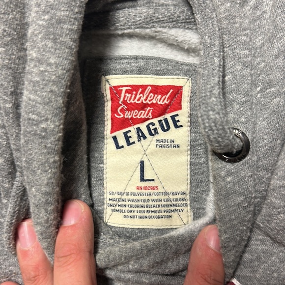 Stanford University Men’s Large Hooded Sweatshirt Tri Blend Sweats League - Picture 4 of 5